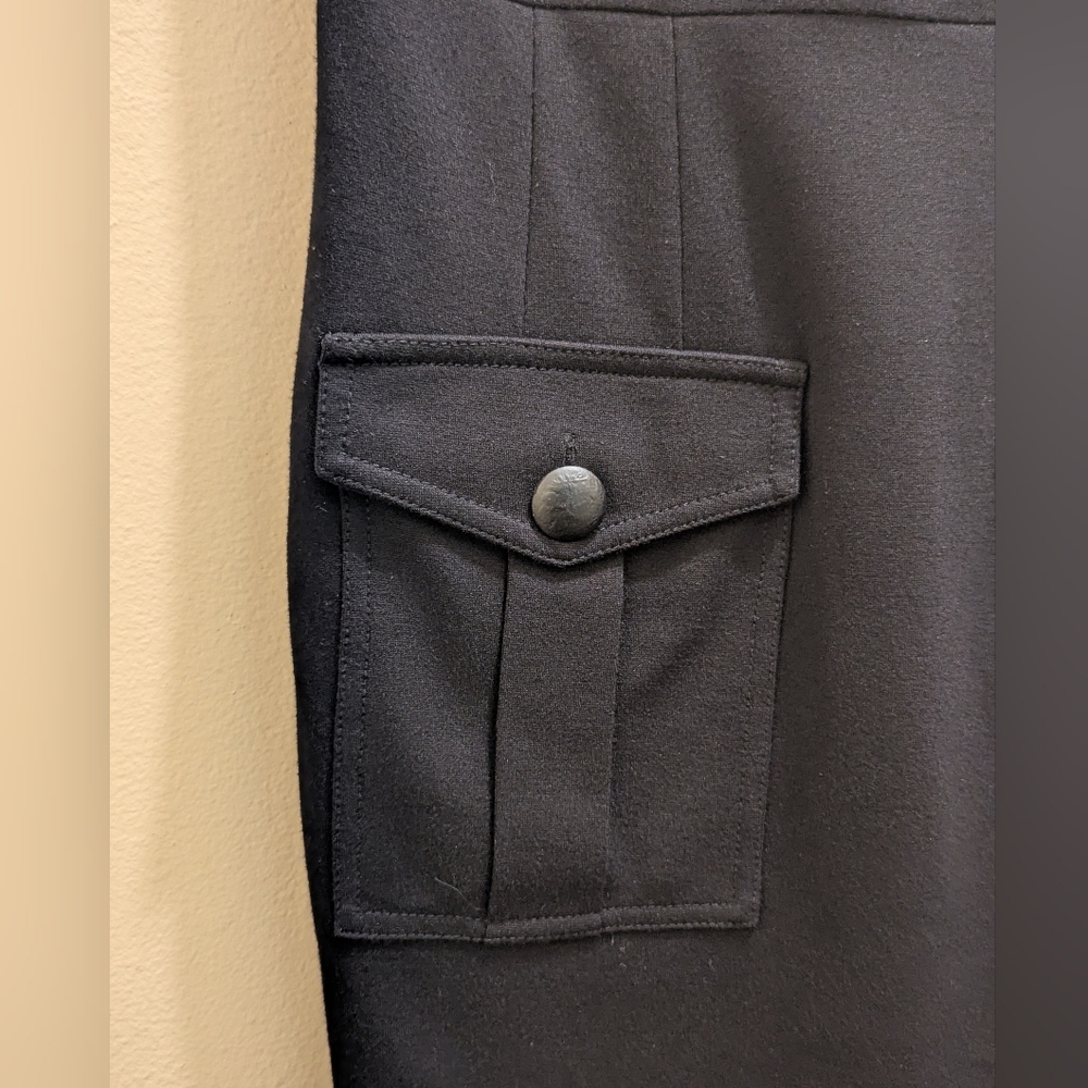 Trina Turk Black Brigadier Dress Ponte Sheath Sleeveless Round Neckline- M - Picture 6 of 16